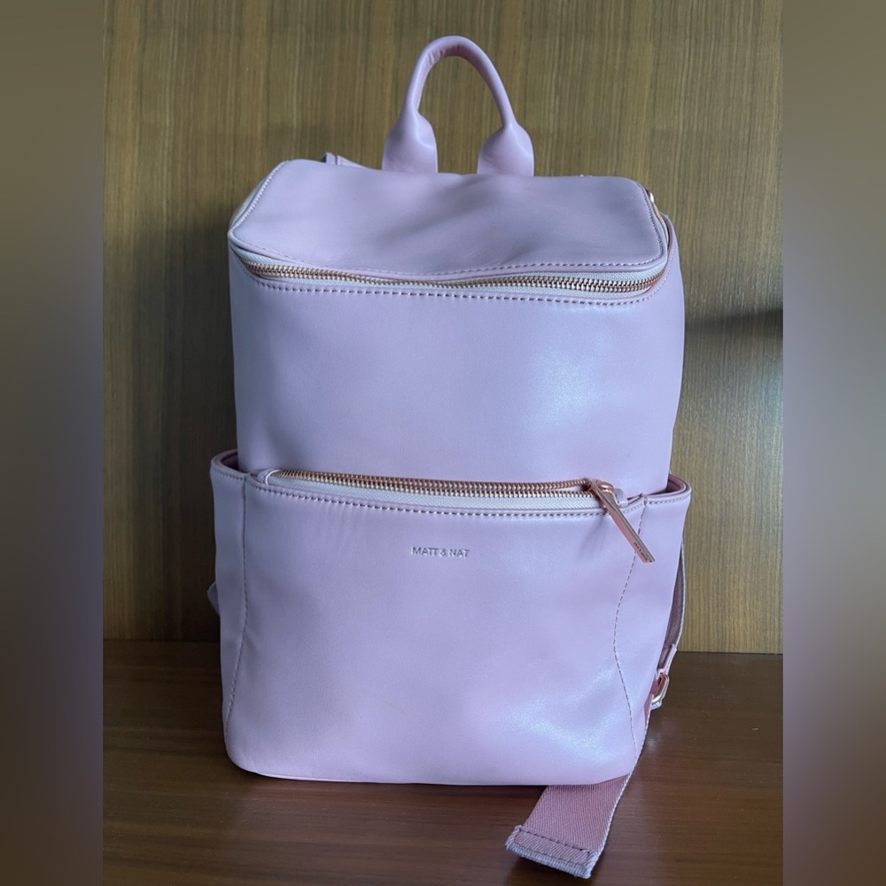 Pink Vegan Leather Backpack Matt & Nat